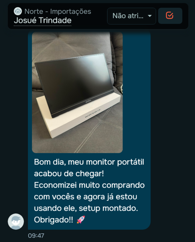 Print de depoimento de cliente Norte