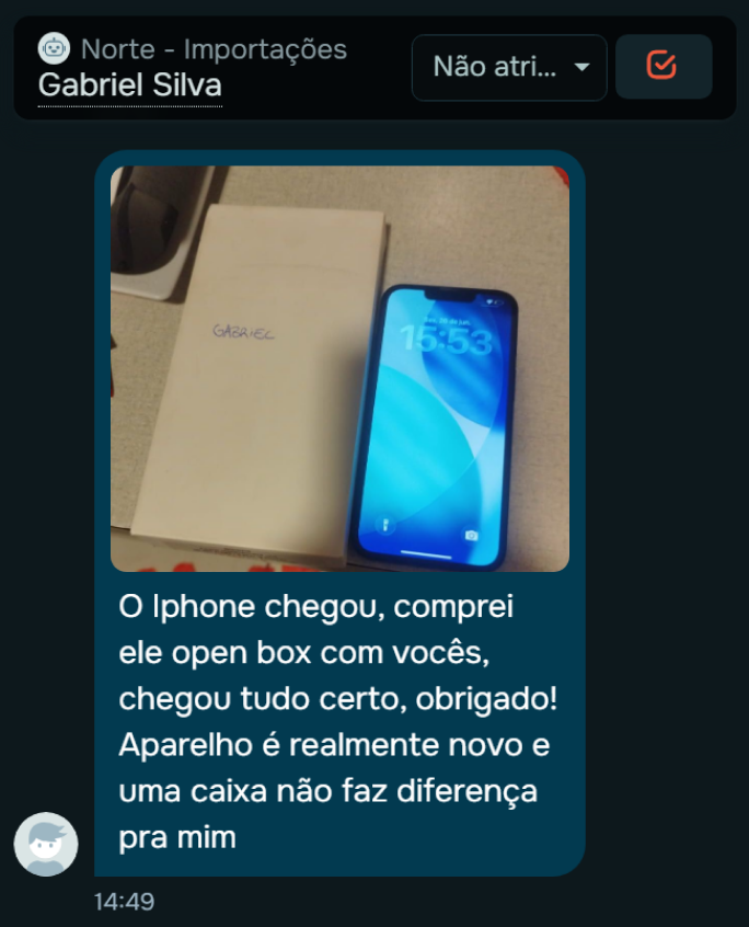 Print de depoimento de cliente Norte